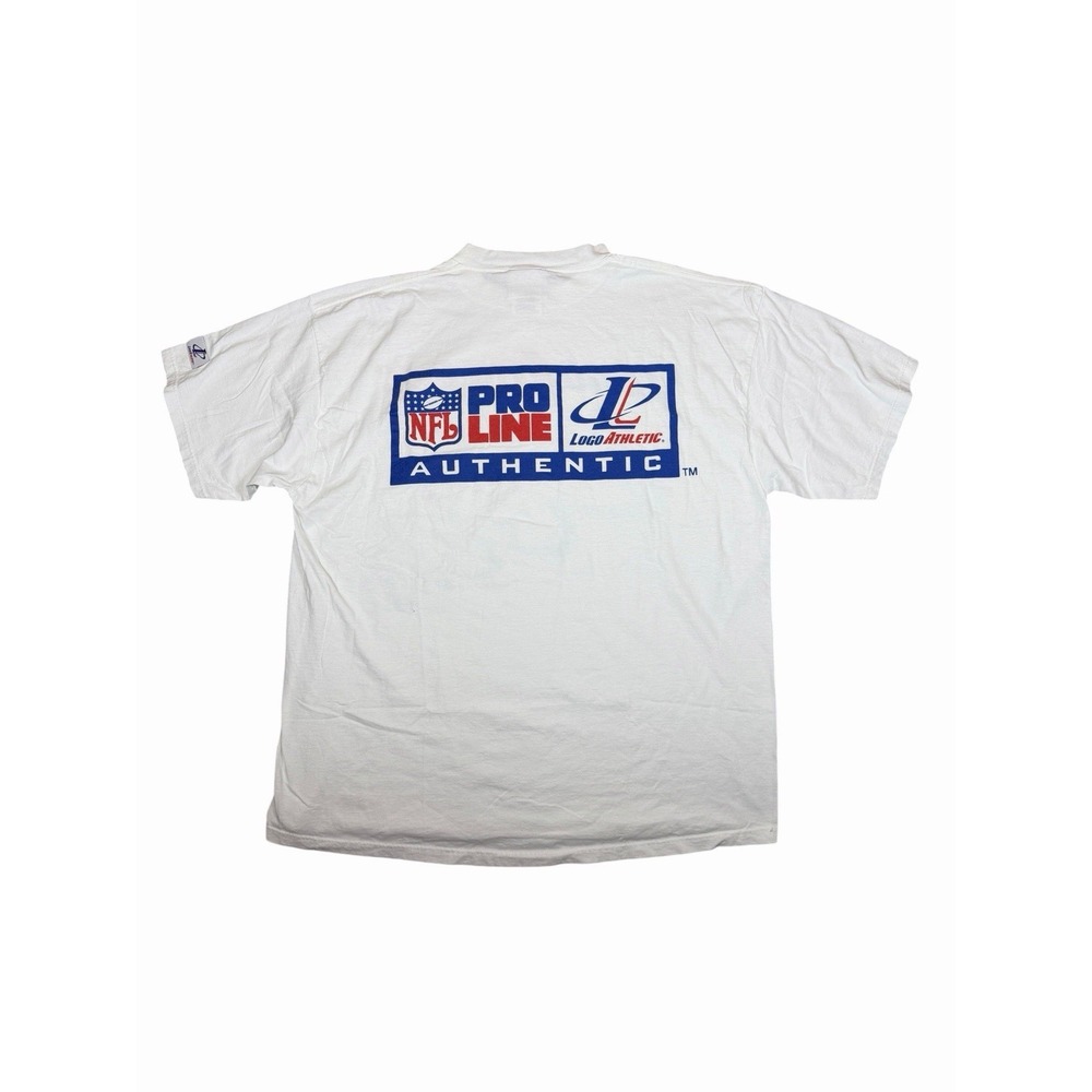 Vintage 90s Logo Athletic NFL Pro Line T Shirt Mens XL White Football Graphic